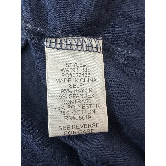 Studio JPR Tunic Top Women's 1X Plus Navy Boho 3/4‎ Sleeve Embroidered Stretch - Picture 5 of 9